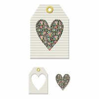 We R Memory Keepers - Chalkboard Collection - Embossed Tags - Mini Frames - Heart