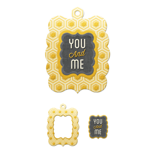 We R Memory Keepers - Harvest Collection - Embossed Tags - Mini Frames - You and Me