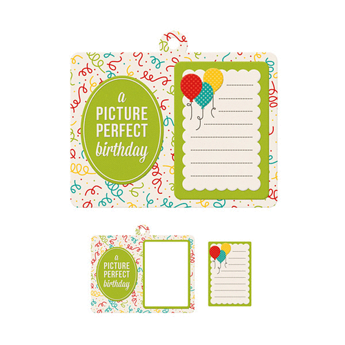 We R Memory Keepers - Hip Hip Hooray Collection - Embossed Tags - Mini Frames - Picture Perfect