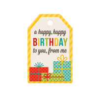 We R Memory Keepers - Hip Hip Hooray Collection - Embossed Tags - Happy Birthday