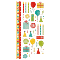 We R Memory Keepers - Hip Hip Hooray Collection - Embossed Cardstock Stickers