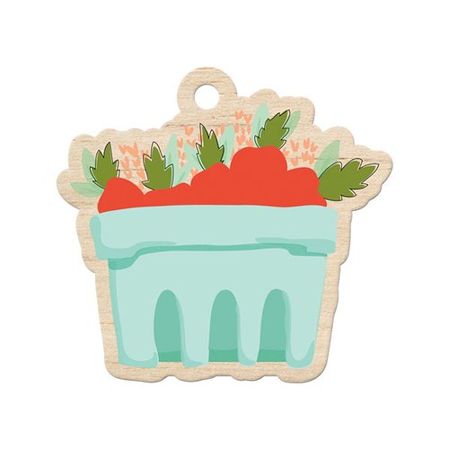 We R Memory Keepers - Farmers Market Collection - Wood Tag - Berry Basket