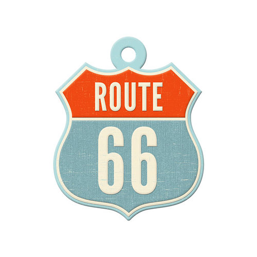 We R Memory Keepers - Jet Set Collection - Embossed Tags - Route 66