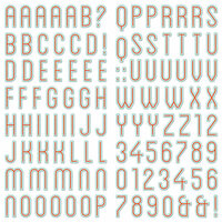 We R Memory Keepers - Jet Set Collection - Chipboard Stickers with Foil Accents - Alphabet
