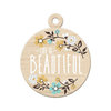 We R Memory Keepers - Indian Summer Collection - Wood Tag - Life is Beautiful