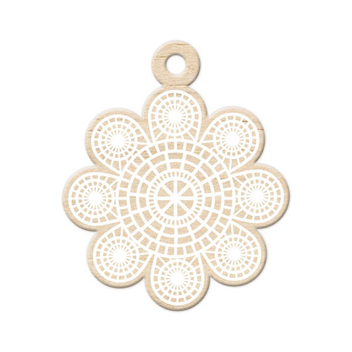 We R Memory Keepers - Indian Summer Collection - Wood Tag - Summer Lace