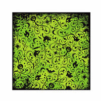 We R Memory Keepers - Black Out Halloween Collection - 12 x 12 Flocked Paper - Gomez, CLEARANCE