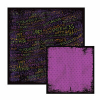 We R Memory Keepers - Black Out Halloween Collection - 12 x 12 Double Sided Paper - Morticia, CLEARANCE