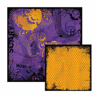 We R Memory Keepers - Black Out Halloween Collection - 12 x 12 Double Sided Paper - Thing, CLEARANCE