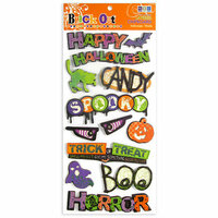 We R Memory Keepers - Black Out Halloween Collection - Self Adhesive Layered Chipboard Words, CLEARANCE