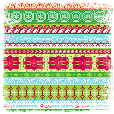 We R Memory Keepers - White Out Christmas Collection - 12 x 12 Glitter Paper - Jolly, CLEARANCE