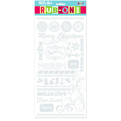We R Memory Keepers - White Out Christmas Collection - Rub Ons - White, CLEARANCE