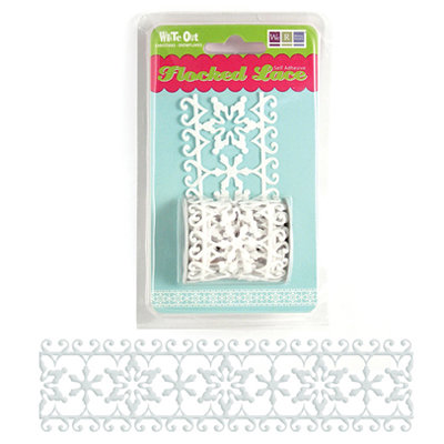 We R Memory Keepers - White Out Christmas Collection - Self Adhesive Flocked Lace - Snowflake