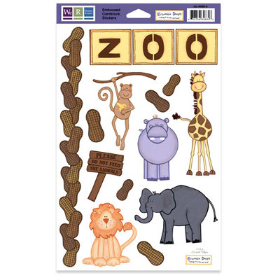 We R Memory Keepers - Embossible Designs - Embossed Cardstock Stickers - Zoo