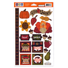 We R Memory Keepers - Embossible Designs - Embossed Cardstock Stickers - Thanksgiving - Give Thanks