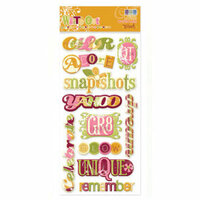 We R Memory Keepers - White Out Collection - Hoopla - Layered Chipboard Words, CLEARANCE