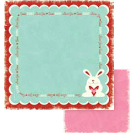We R Memory Keepers - Heart Attack Collection - 12 x 12 Double Sided Paper - Honey Bunny, CLEARANCE