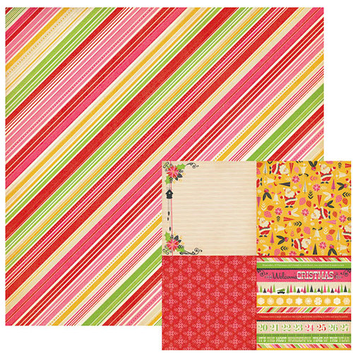 We R Memory Keepers - Merry and Bright Collection - Christmas - 12 x 12 Double Sided Paper - Tinsel, CLEARANCE