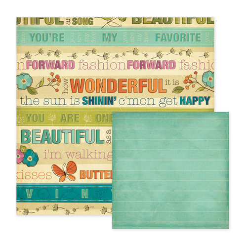 We R Memory Keepers - Vintage Blue Collection - 12 x 12 Double Sided Paper - Simply Wonderful, CLEARANCE