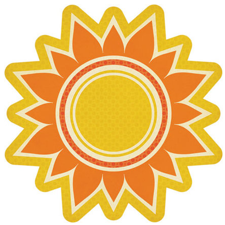 We R Memory Keepers - 72 and Sunny Collection - 12 x 12 Die Cut Paper - Sunburst, CLEARANCE