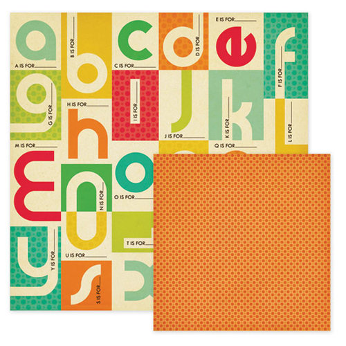 We R Memory Keepers - 72 and Sunny Collection - 12 x 12 Double Sided Paper - Alphabet, CLEARANCE
