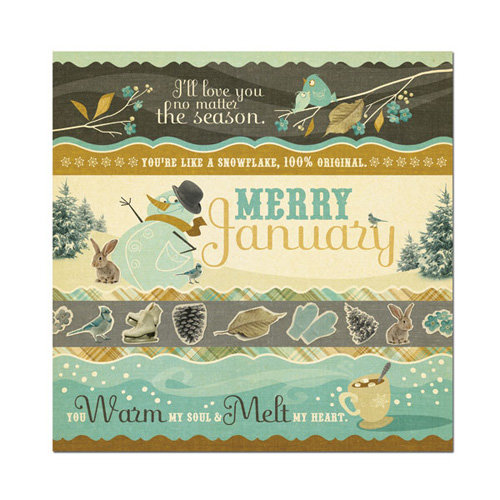 We R Memory Keepers - Merry January Collection - 12 x 12 Foiled Paper - Snow
