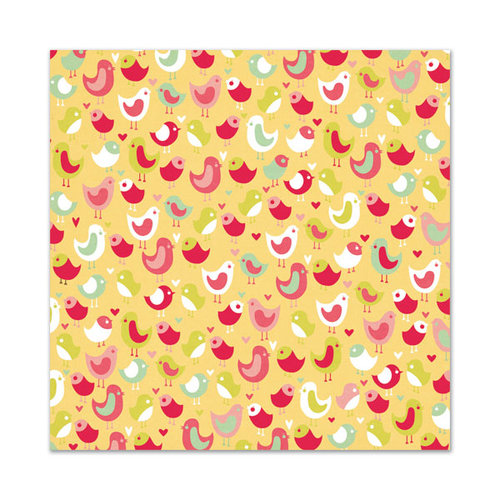 We R Memory Keepers - Be My Valentine Collection - 12 x 12 Flocked Paper - Love Birds