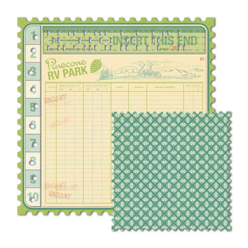 We R Memory Keepers - Travel Light Collection - 12 x 12 Double Sided Die Cut Paper - Punch Card