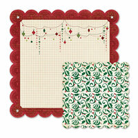 We R Memory Keepers - Peppermint Twist Collection - Christmas - 12 x 12 Double Sided Die Cut Paper - Fa-La-La