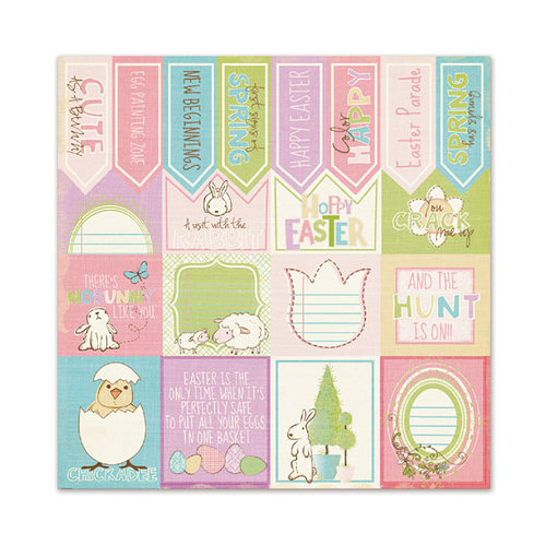 We R Memory Keepers - Cotton Tail Collection - 12 x 12 Glitter Paper - Sentiments
