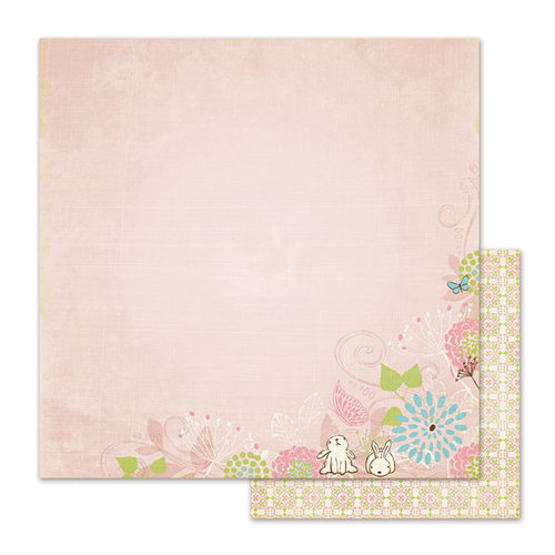 We R Memory Keepers - Cotton Tail Collection - 12 x 12 Double Sided Paper - Bunny Tail