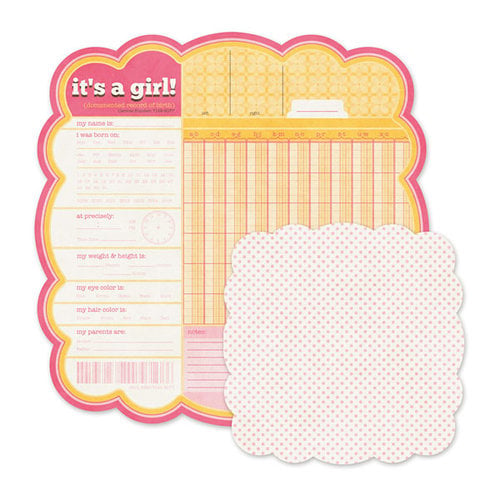 We R Memory Keepers - Baby Mine Collection - 12 x 12 Double Sided Die Cut Paper - It's a Girl