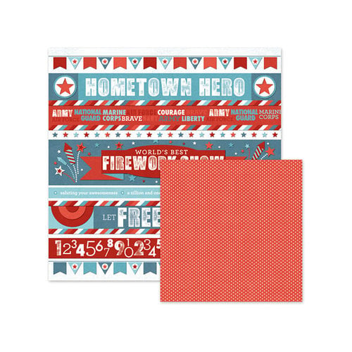We R Memory Keepers - Red White and Blue Collection - 12 x 12 Double Sided Paper - Parade