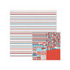We R Memory Keepers - Red White and Blue Collection - 12 x 12 Double Sided Paper - Freedom Stripes