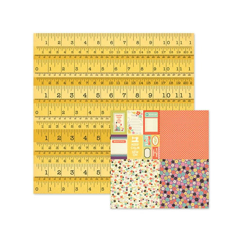 We R Memory Keepers - Love 2 Craft Collection - 12 x 12 Double Sided Paper - Measuring Tape
