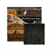 We R Memory Keepers - Black Widow Collection - Halloween - 12 x 12 Double Sided Paper - Bits and Bats