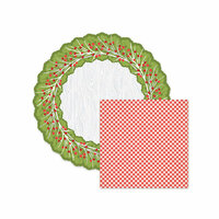 We R Memory Keepers - Yuletide Collection - Christmas - 12 x 12 Double Sided Die Cut Paper - Wreath