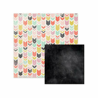 We R Memory Keepers - Chalkboard Collection - 12 x 12 Double Sided Paper - Chevron