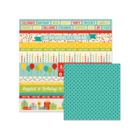We R Memory Keepers - Hip Hip Hooray Collection - 12 x 12 Double Sided Paper - Party Time