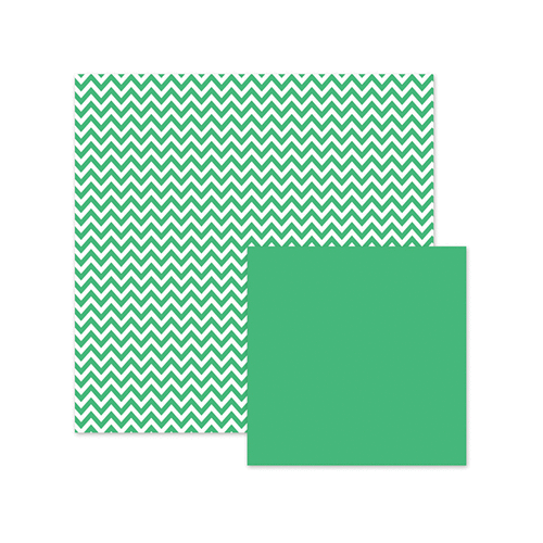 We R Memory Keepers - Basics Collection - 12 x 12 Double Sided Paper - Green Chevron