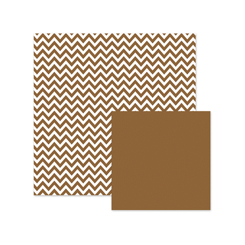 We R Memory Keepers - Basics Collection - 12 x 12 Double Sided Paper - Brown Chevron