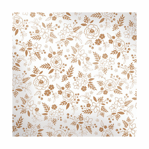 We R Memory Keepers - Sheer Metallic Collection - 12 x 12 Vellum - Gold Flower