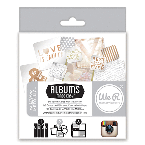 We R Memory Keepers - Albums Made Easy - Instagram Journaling Cards - Sheer Metallic