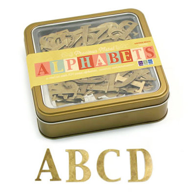 We R Memory Keepers - Precious Metals Collection - Metal Alphabet Set - Vintage Brass - Grand