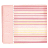 We R Memory Keepers Baby Stripe Pink Deluxe Postbound Albums