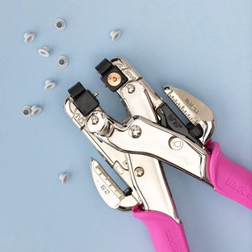 We R Makers - Crop-A-Dile and Case - Pink - Includes Crop-A-Dile, Case and 100 Eyelets