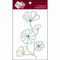 Zva Creative - Self Adhesive Crystals - Blooming - Lime and Soft Blue