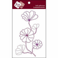 Zva Creative - Self Adhesive Crystals - Blooming - Lavender Crystal and  Grape Pearl