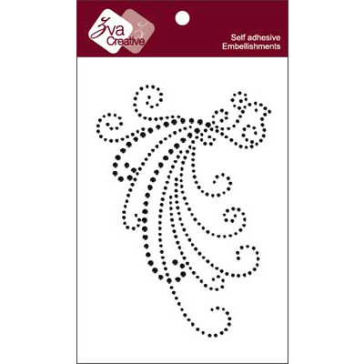 Zva Creative - Self-Adhesive Crystals - Fancy Bird - Jet