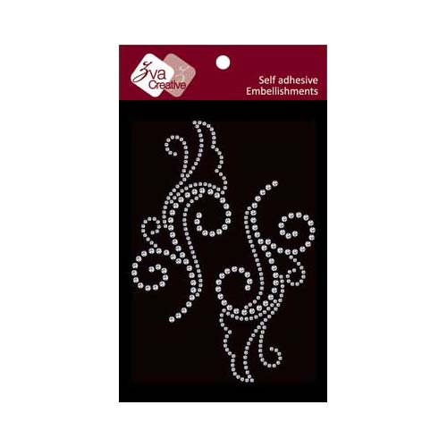 Zva Creative - Self-Adhesive Crystals - Symmetrical Flourishes 1 - Clear